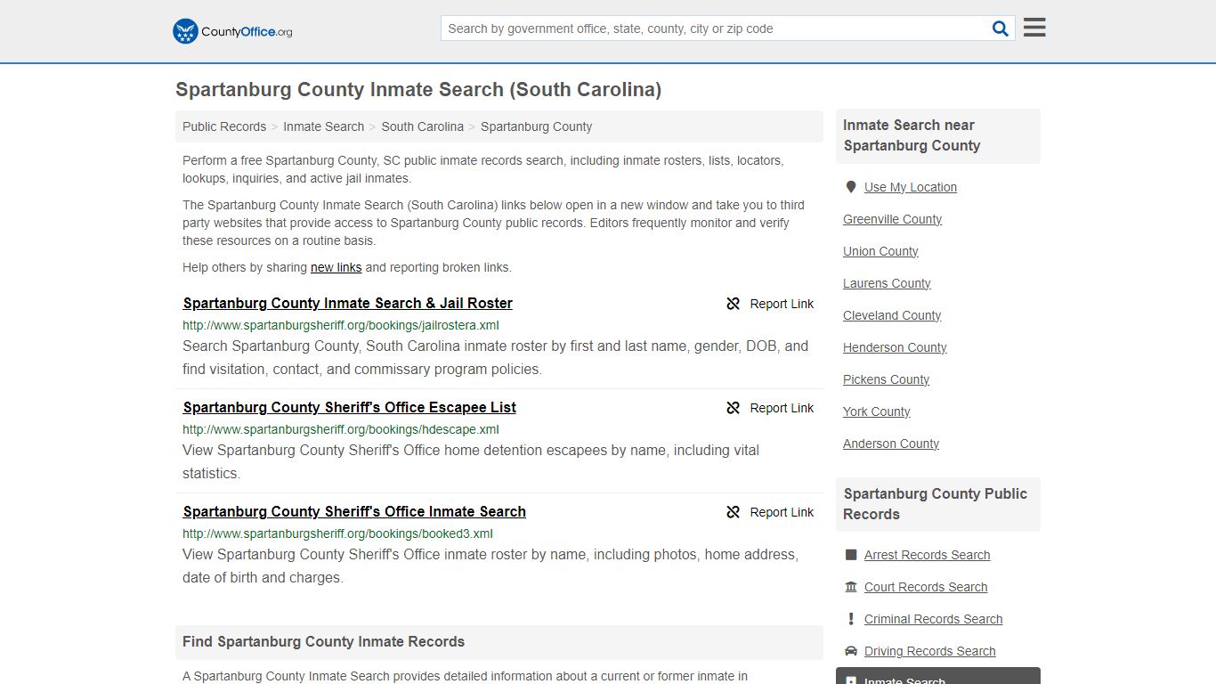Inmate Search - Spartanburg County, SC (Inmate Rosters & Locators)